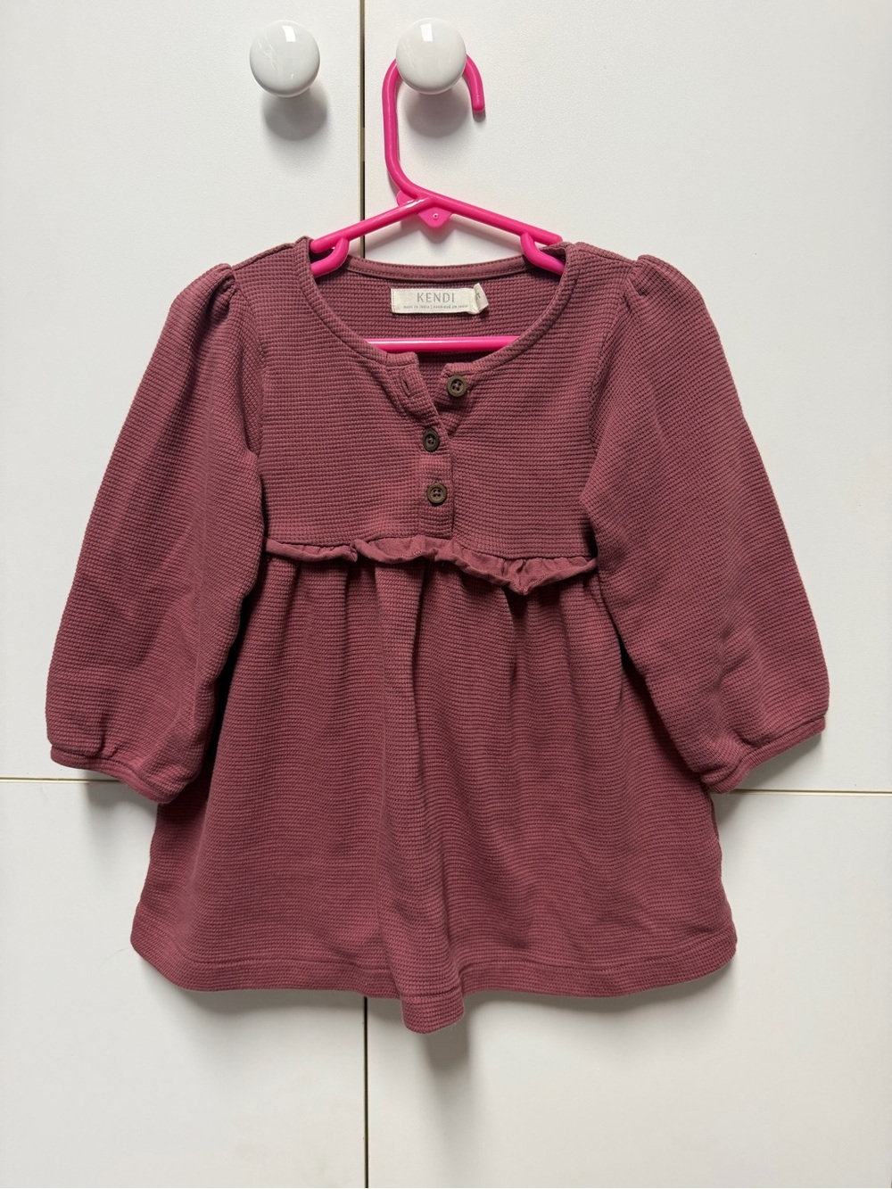 Kendi Girls Mauve Knit Dress 2T
